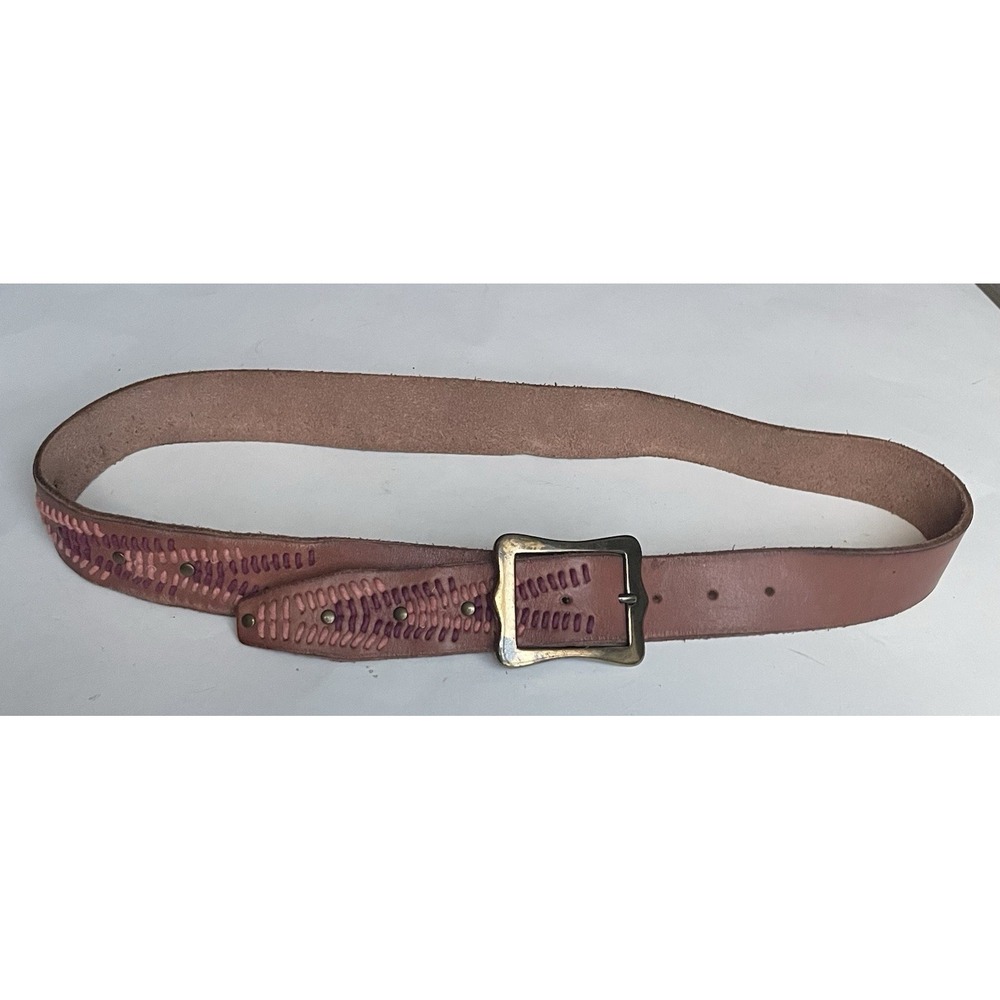 Lucky Brand Leather Belt Stitched Embroidery Size‎ L